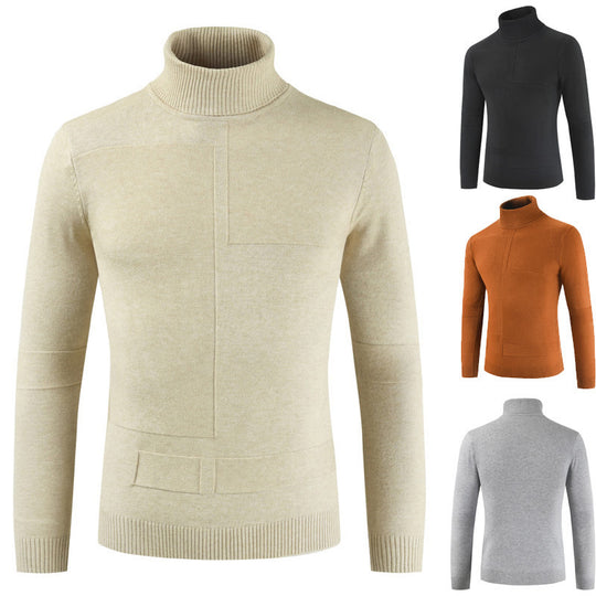 Herren Rollkragenpullover aus weichem Strickmaterial mit modernem Design EB