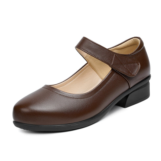 Damen Mary Jane Ballerinas mit verstellbarem Riemen und bequemem Fußbett EB