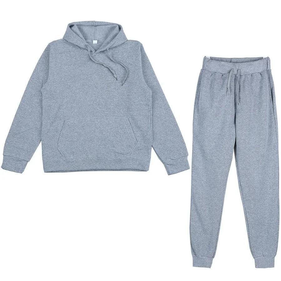 Unisex weiches Lounge-Set mit Oversize-Hoodie, taillenhoher Jogginghose und geripptem Knöchelabschluss EB