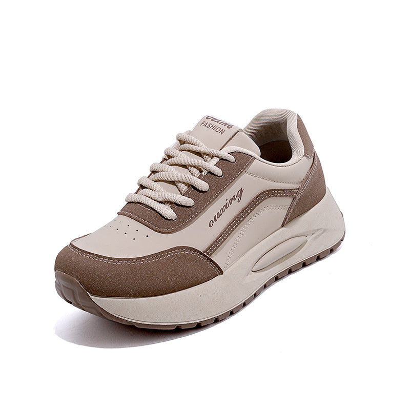 Damen Plateau Sneakers mit atmungsaktiver Mesh-Oberfläche und gepolsterter Sohle EB