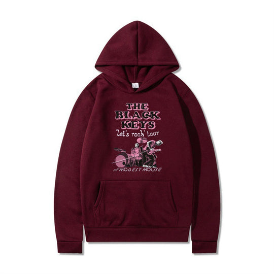Damen Kapuzenpullover mit kreativem Rockband-Design und komfortabler Passform EB