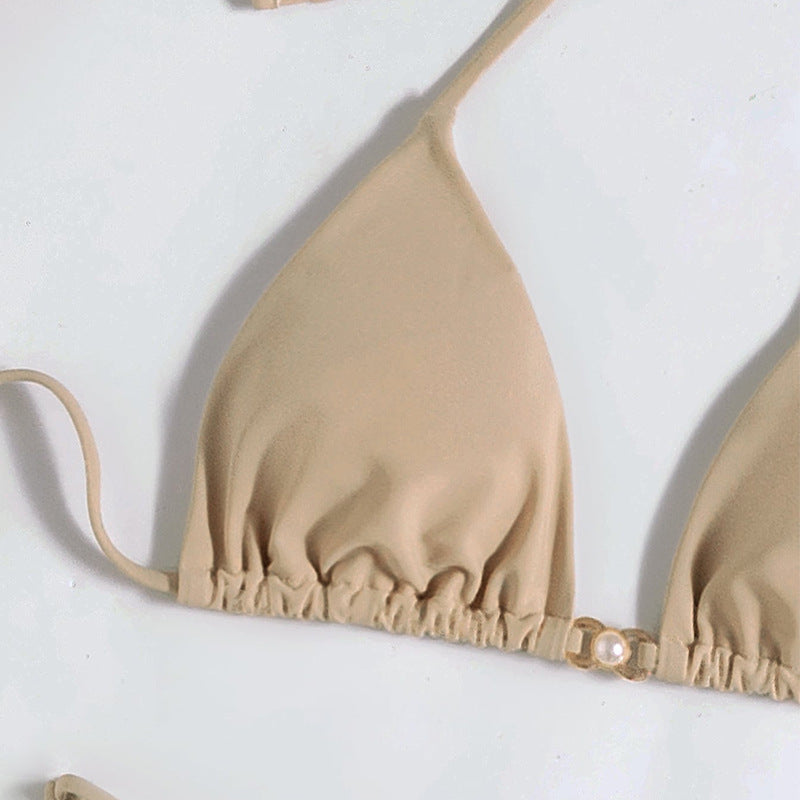Damen Triangel-Bikini mit verstellbaren Bändern und elastischem Slip EB