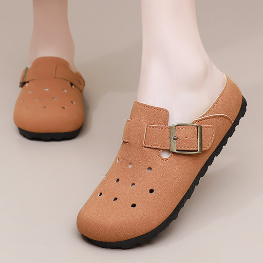 Damen nan lässiger Clog-Slipper mit verstellbarer Schnalle und ergonomischem Komfortfußbett EB