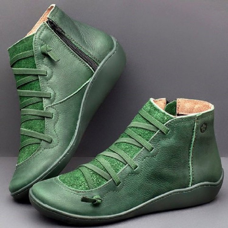 Damen bezaubernde Sneaker mit seitlichem Reißverschluss und weichem Leder EB