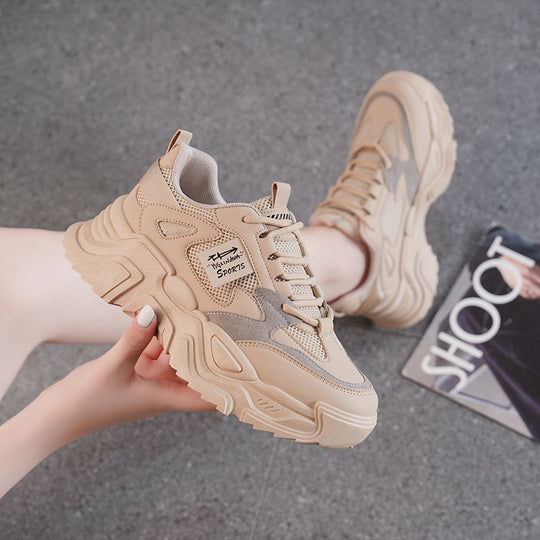 Damen Sportliche Chunky Sneakers mit dämpfendem Komfort und atmungsaktiver Obermaterialstruktur EB