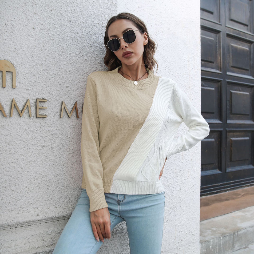 Damen modischer Pullover mit strukturiertem Design EB