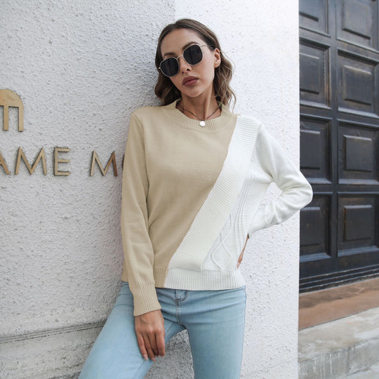 Damen modischer Pullover mit strukturiertem Design EB