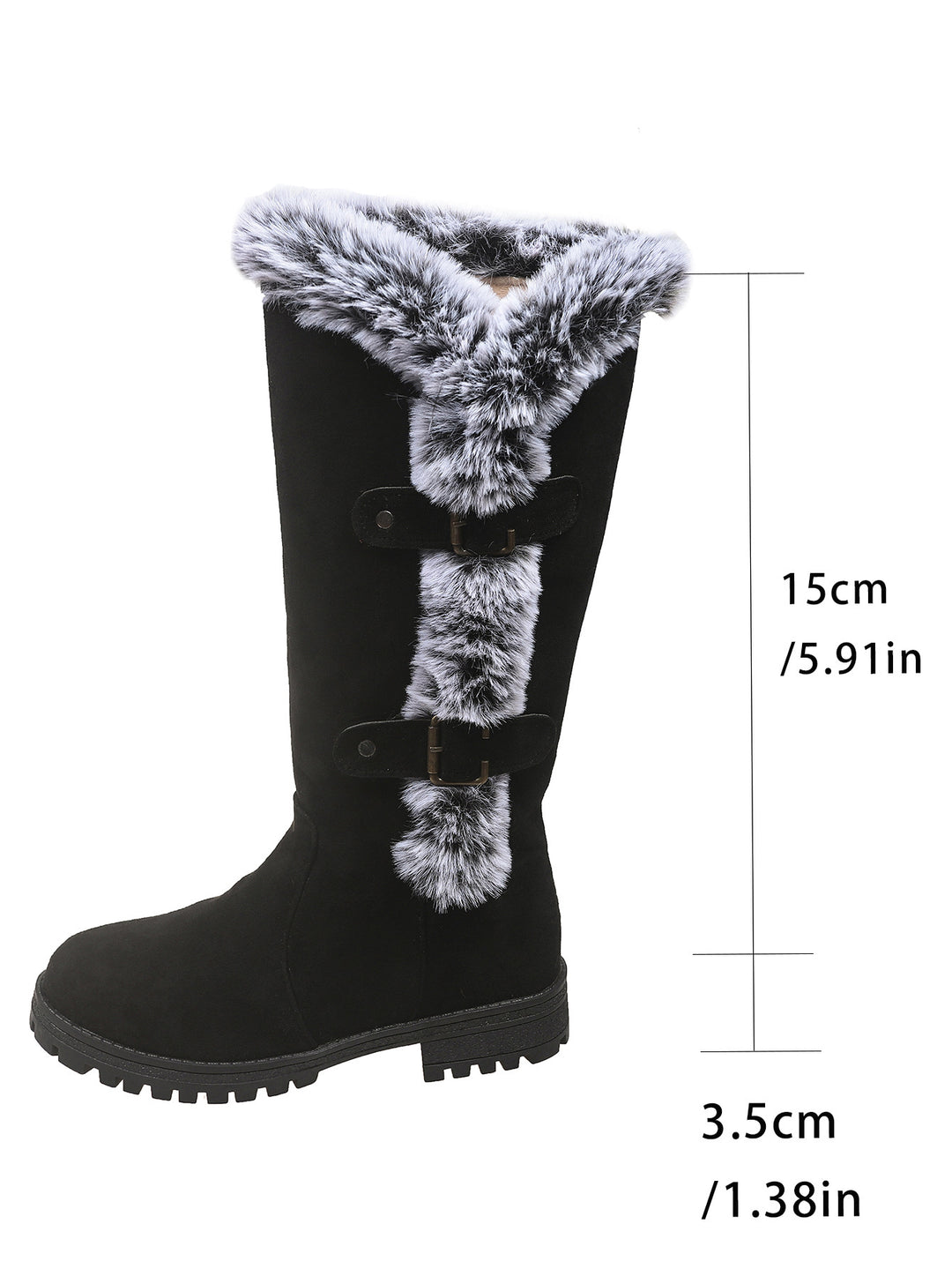 Damen Winterstiefel mit kuscheligem Kunstfellkragen und rutschfester Sohle EB