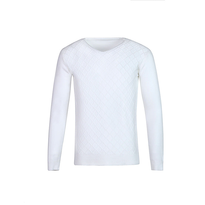 Herren V-Ausschnitt Pullover mit Strukturmuster EB