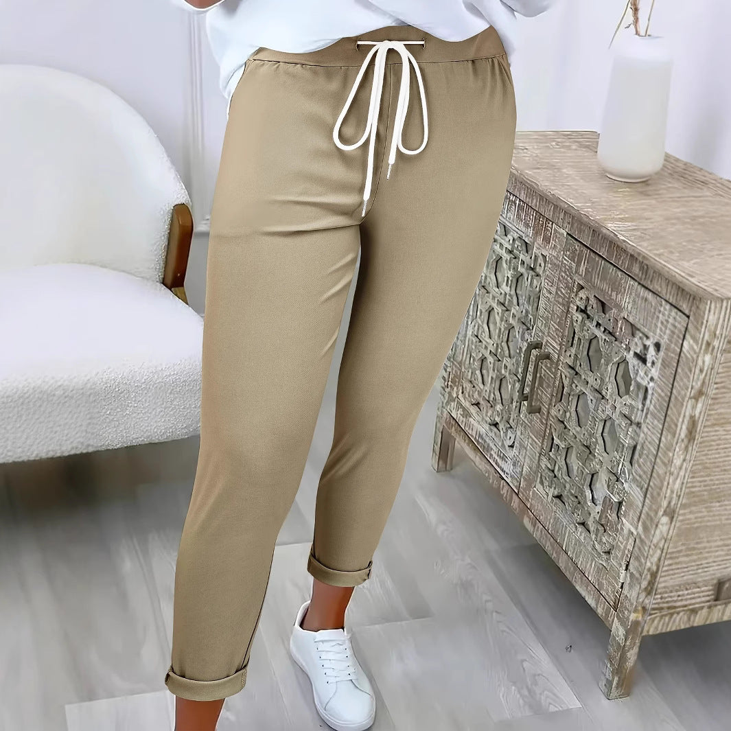 Damen Freizeithose mit elastischem Bund und Kordelzug EB