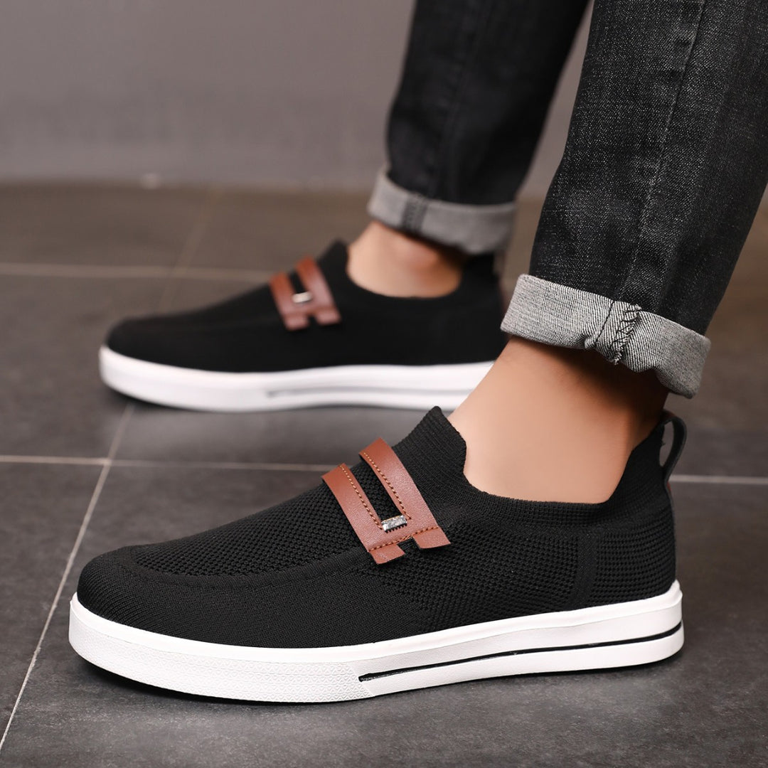 Damen Bequeme Slip-On Sneakers mit atmungsaktivem Mesh-Obermaterial und rutschfester Sohle EB