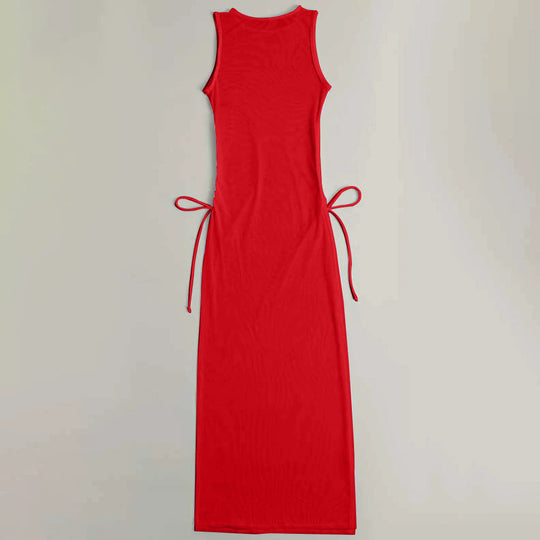 Damen Maxikleid mit verstellbarem Taillenband EB