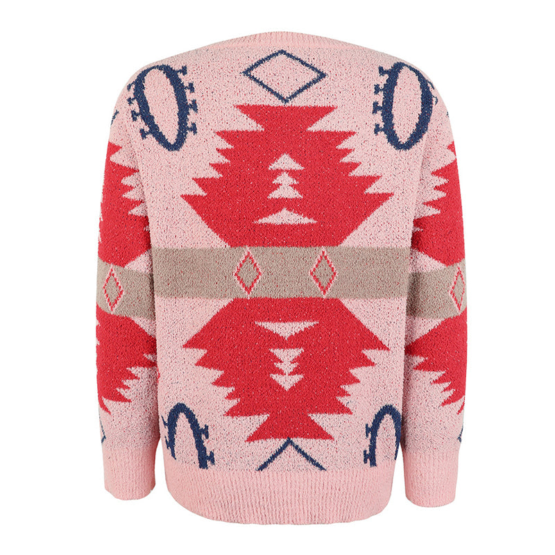 EB | Geometrischer Strickpullover Mit Modernem Look