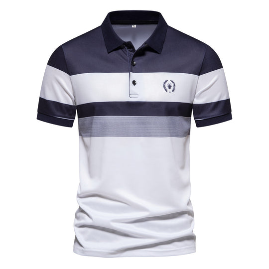 Herren Poloshirt mit modernem Streifenmuster und atmungsaktiven Eigenschaften EB