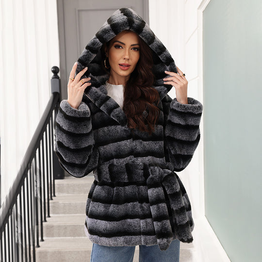 Damen kuschelige Kunstfelljacke EB