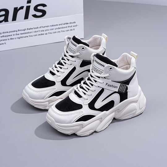 Damen modische High-Top Sneakers mit verstärktem Sohlenprofil und atmungsaktiver Obermaterialstruktur EB