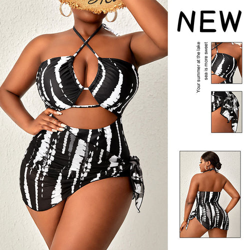 Damen Schwimmbikini mit tiefem V-Ausschnitt und modischem Wickeldesign EB