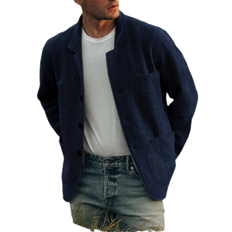 Herren lässige Wolljacke mit modernem Schnitt und praktischen Taschen EB