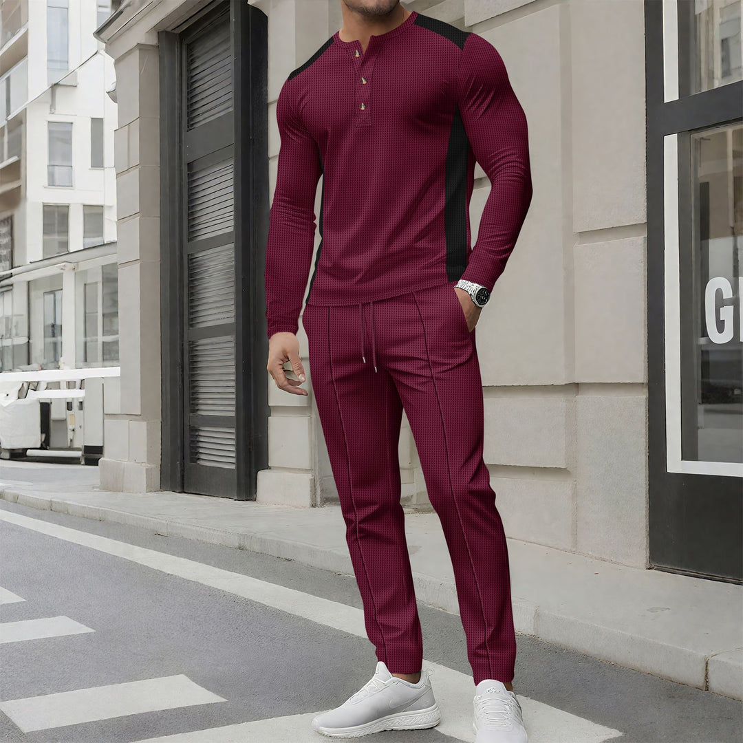 Herren Sportanzug mit moderner Knopfleiste und atmungsaktivem Material EB