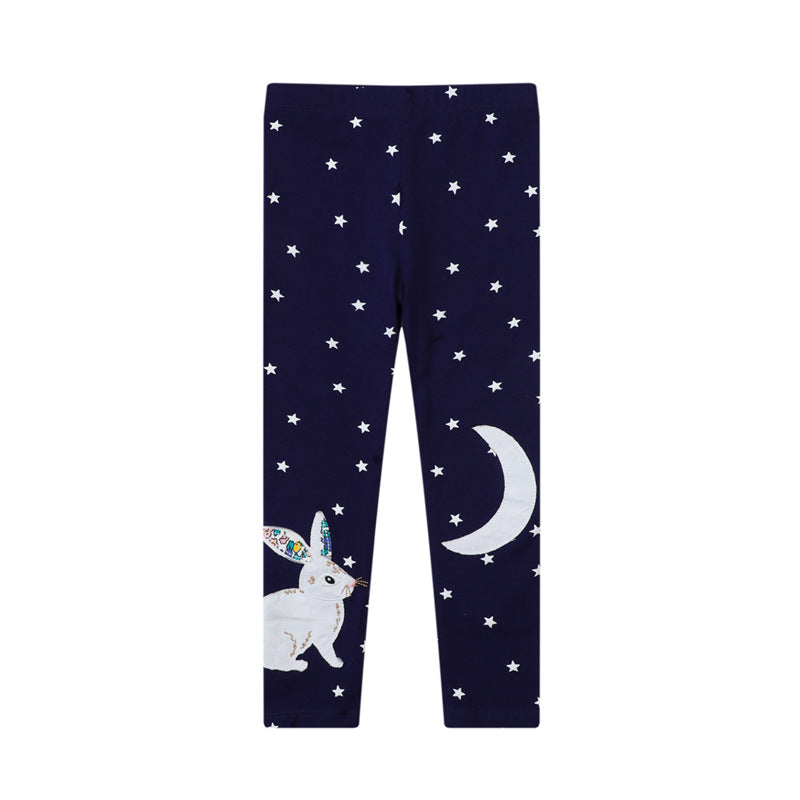 Mädchen Leggings mit verspieltem Hasen- und Sternenmotiv EB