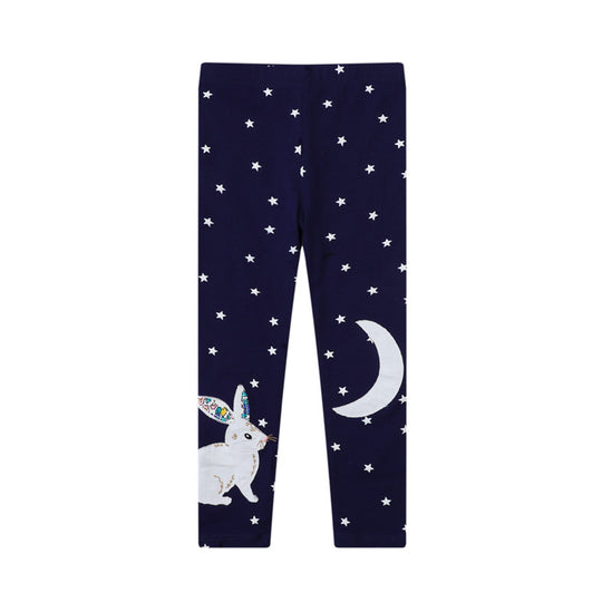 Mädchen Leggings mit verspieltem Hasen- und Sternenmotiv EB