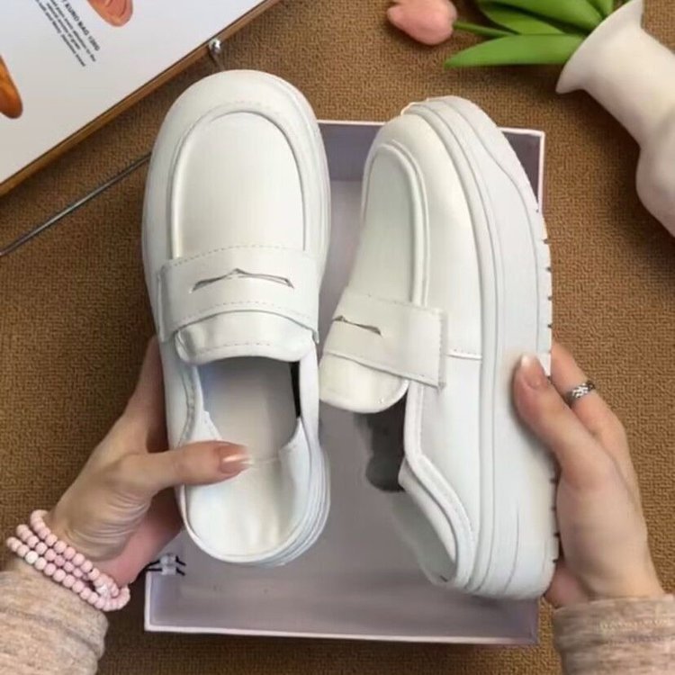 Damen Elegante Slip-On Sneakers mit dicker Sohle und modischer Schnalle EB