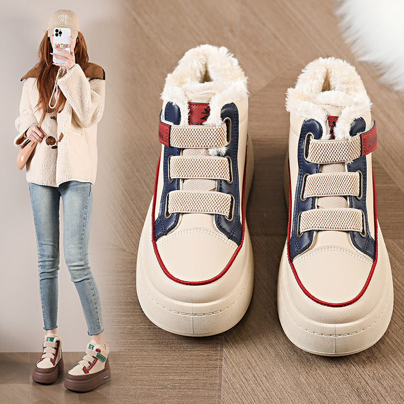 Damen modische Winter Sneakers mit warmem Innenfutter und rutschfester Sohle EB