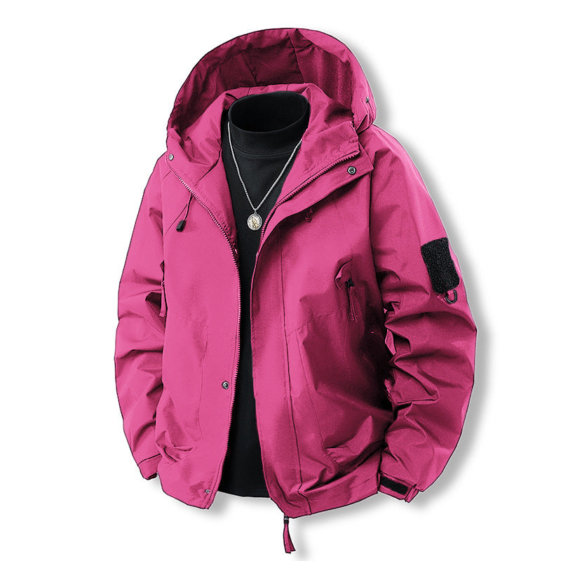 Herren funktionale Outdoor-Jacke mit verstellbarer Kapuze und praktischen Taschen EB