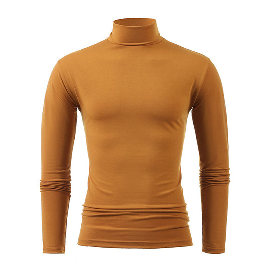 Herren nan schlankes Rollkragen-Langarmshirt aus feinem Baumwoll-Stretch Slim Fit EB
