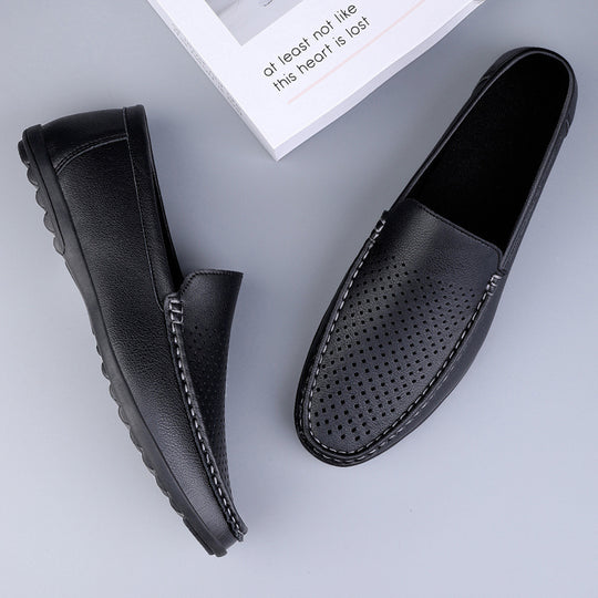 Herren Mokassins aus perforiertem Leder mit flexibler Sohle EB