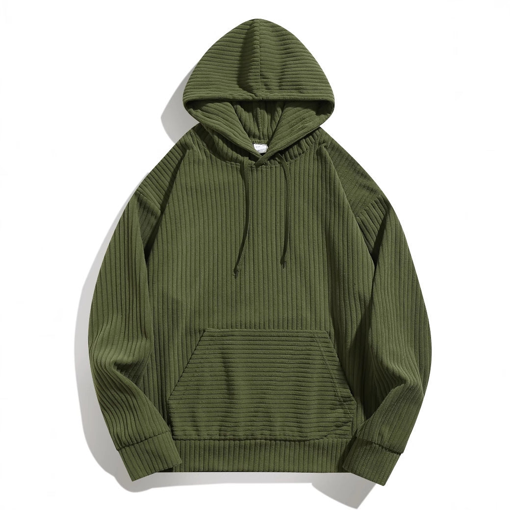 Herren Kapuzenpullover mit strukturierter Ripp-Textur und praktischen Taschen EB