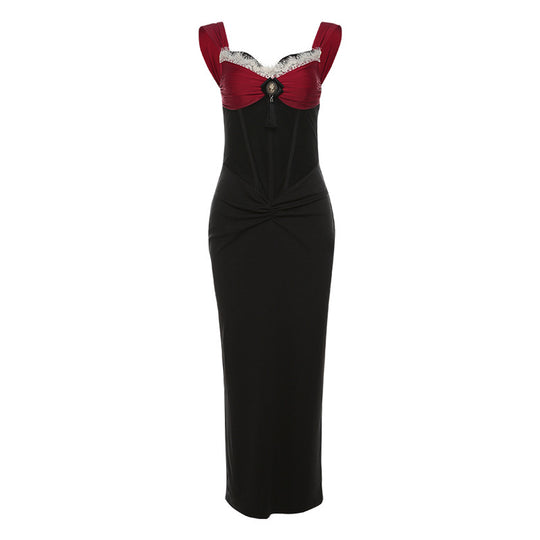 Damen Elegantes Maxikleid mit dekadentem Bustier-Oberteil und verzierten Details EB
