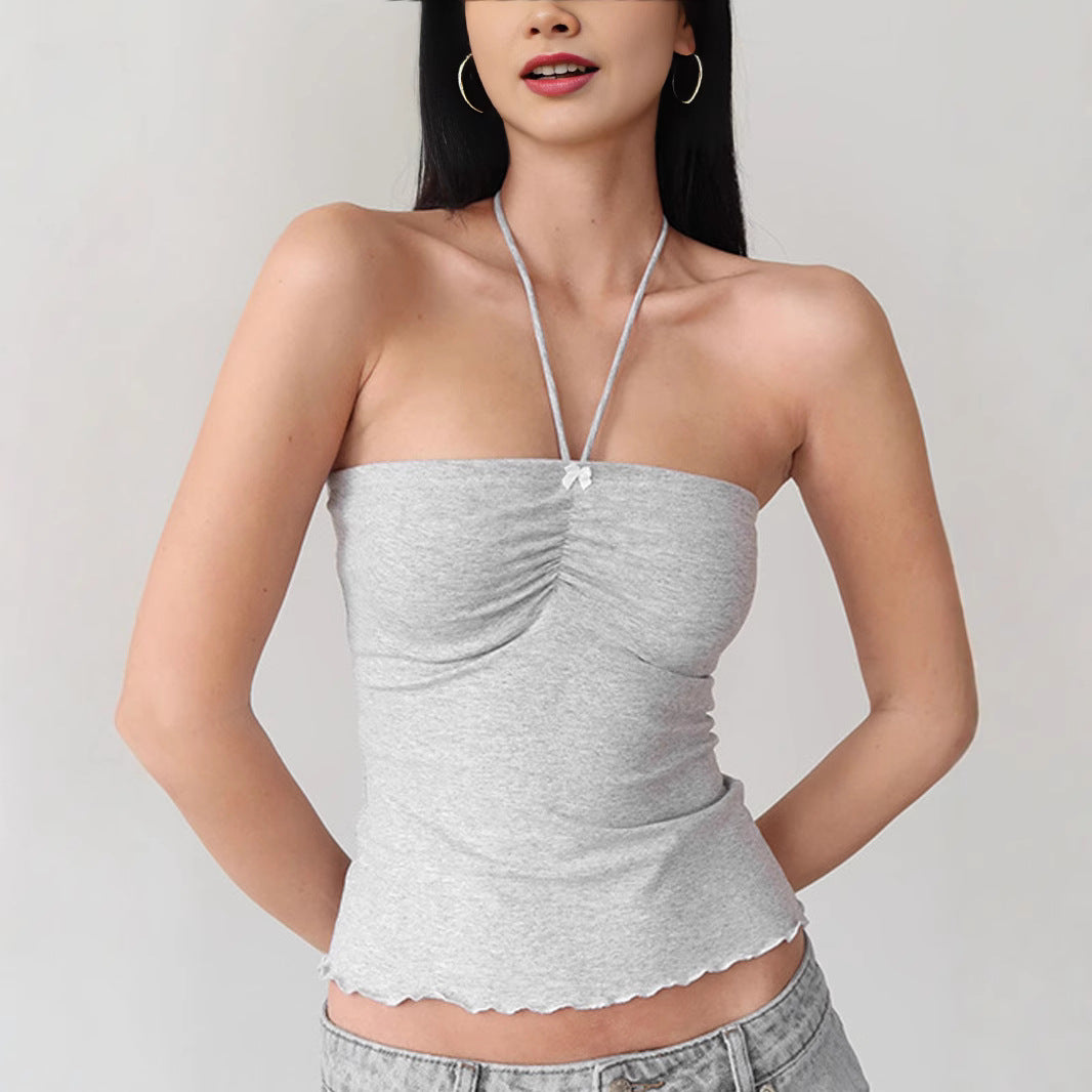 Damen Bandeau-Top mit zarten Rüschendetails und verstellbaren Trägern EB