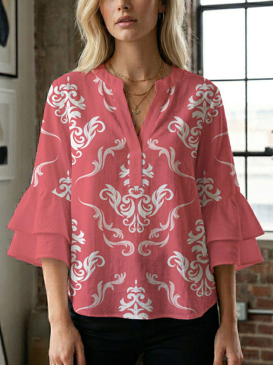 Damen Bluse mit wunderschönen floralem Design EB