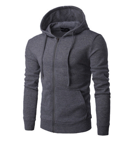 Herren nan Slim-Fit Kapuzensweatjacke mit mittigem Reißverschluss, doppellagiger Kapuze und praktischen Eingrifftaschen EB