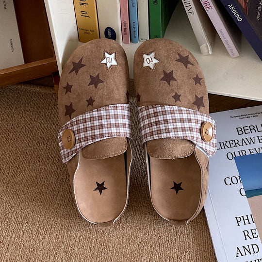 Damen Clogs mit modischem Sternen-Design und bequemer Sohle EB
