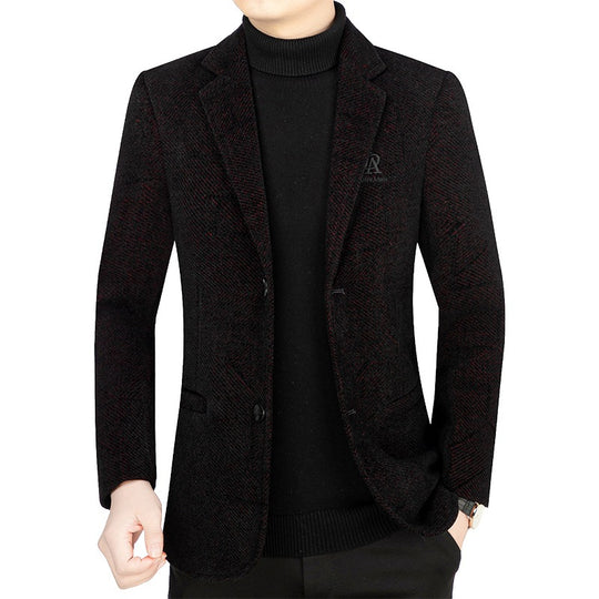 Herren Slim-Fit Sakko aus strukturiertem Wollmix mit leichter Halbfütterung und Zweiknopf-Silhouette EB