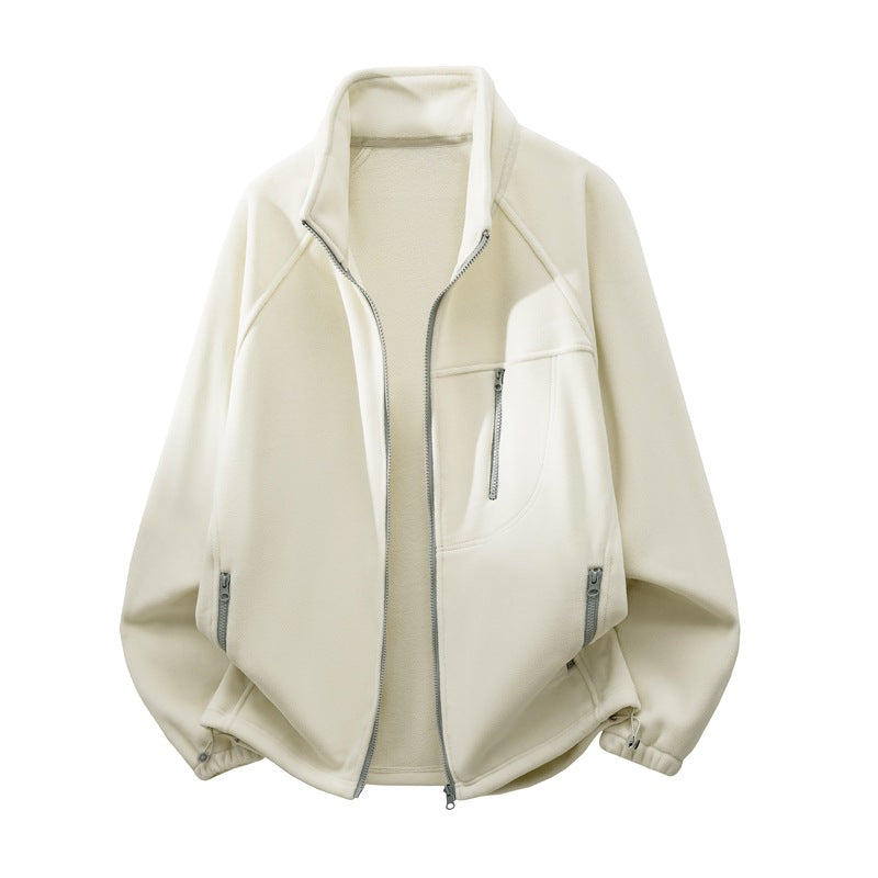 Unisex funktionale Microfleece-Performancejacke mit Stehkragen, Brustreißverschluss und ergonomischen Raglanärmeln EB