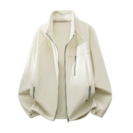 Unisex funktionale Microfleece-Performancejacke mit Stehkragen, Brustreißverschluss und ergonomischen Raglanärmeln EB