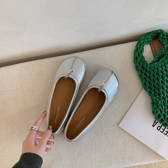 Damen Ballerina-Schuhe mit modischen Einschnitten und bequemer Sohle EB