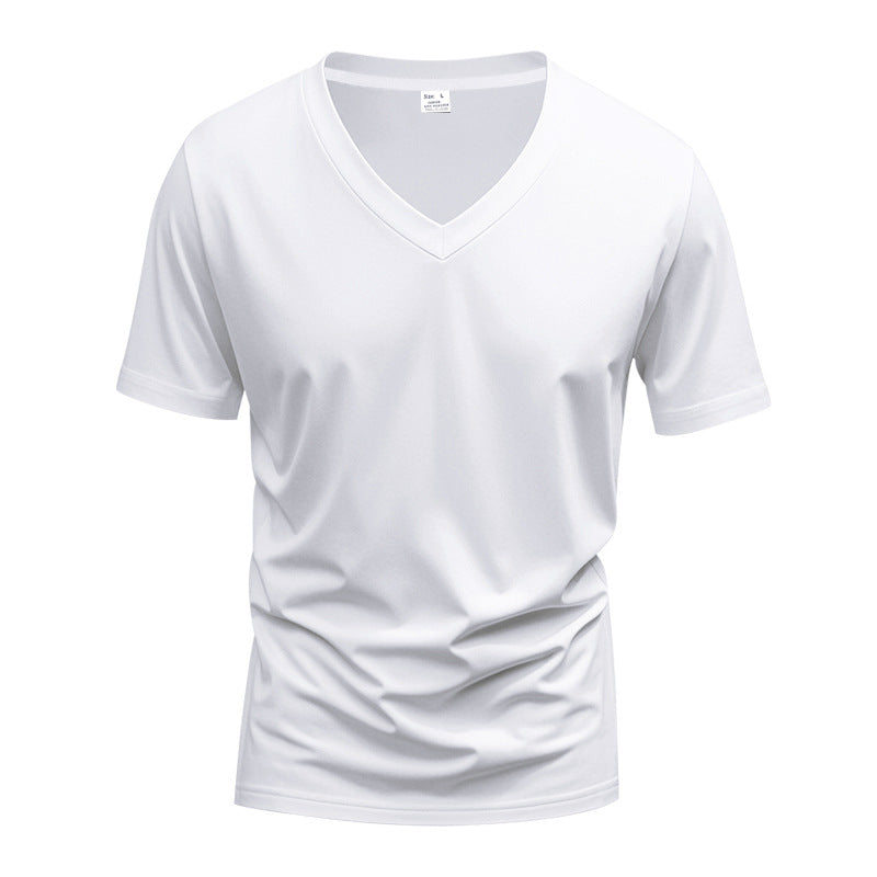 Herren V-Ausschnitt T-Shirt aus atmungsaktiver und schnelltrocknender Baumwolle EB