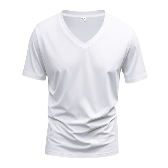 Herren V-Ausschnitt T-Shirt aus atmungsaktiver und schnelltrocknender Baumwolle EB