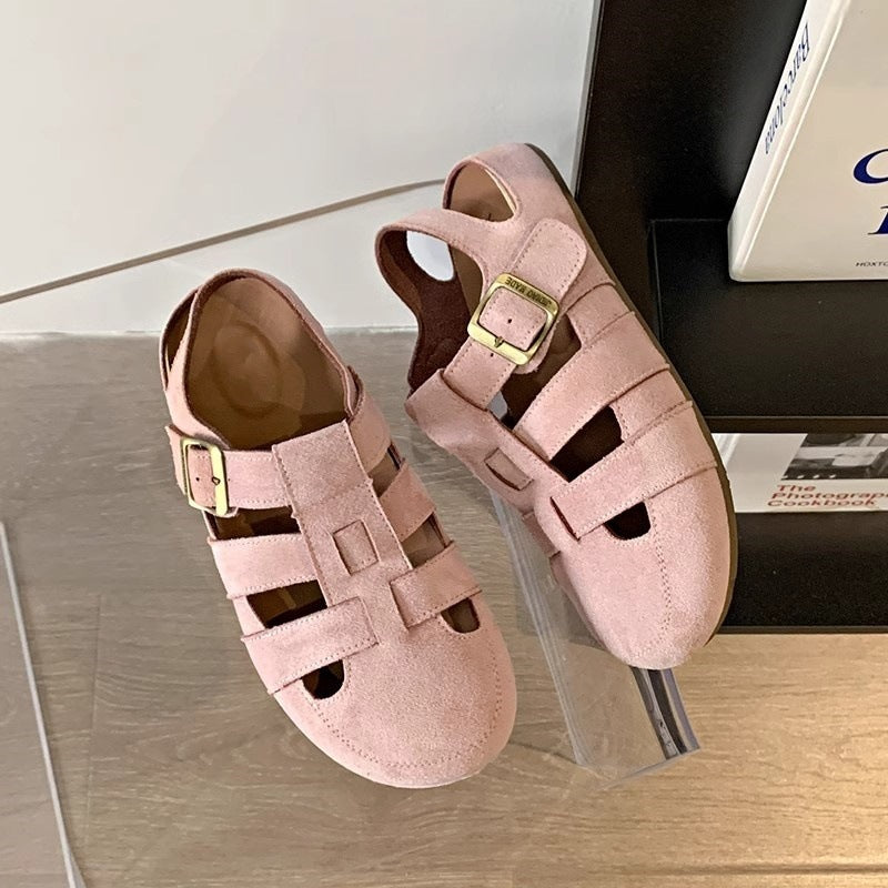 Damen Freizeitsandalen mit modischem Riemen und hochwertigem Wildleder EB