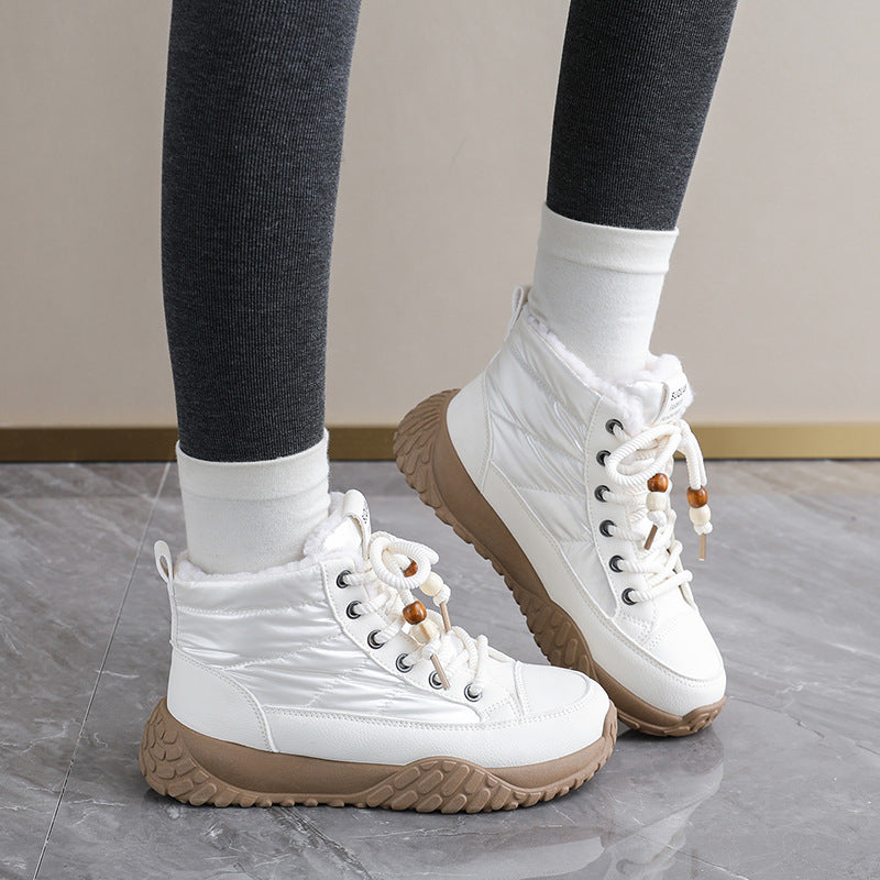 Damen hochgeschnittene Sneaker mit warmem Innenfutter und modischem Design EB
