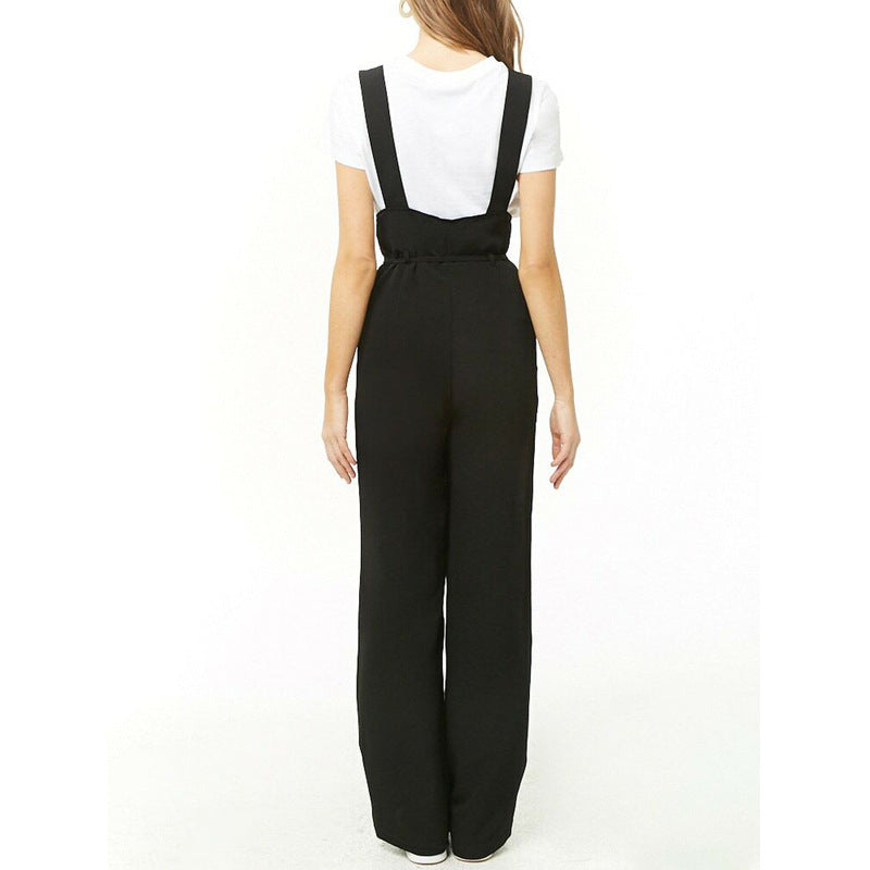 Damen Hochwertiger Jumpsuit mit blickdichten Trägern und Knopfdetail EB