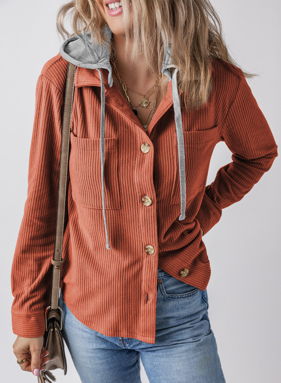 EB | Revers Knopf Kapuzenjacke