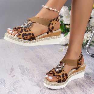 Damen modische Riemchen-Sandalen mit glänzenden Akzenten EB