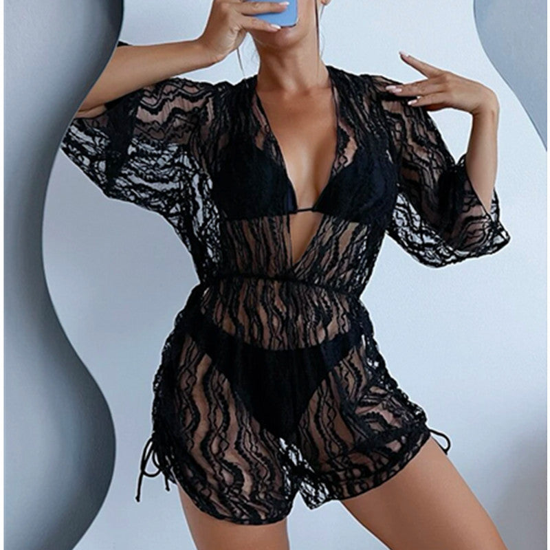 Damen Transparente Strandoveralls EB