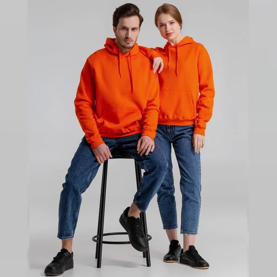 Unisex nan minimalistischer Heavyweight Kapuzenpullover aus French‑Terry mit verdeckter Kängurutasche und schmaler Silhouette EB