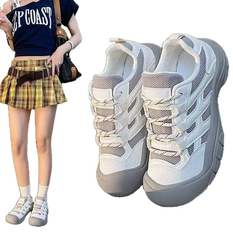 Damen Sportliche Sneakers mit atmungsaktiver Netzstruktur und rutschfester Sohle EB